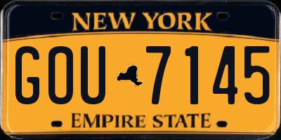 NY license plate GOU7145