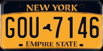 NY license plate GOU7146