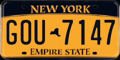 NY license plate GOU7147