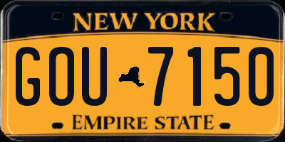 NY license plate GOU7150