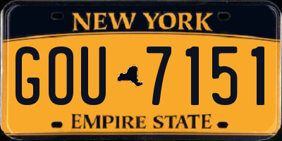 NY license plate GOU7151