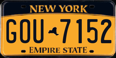 NY license plate GOU7152
