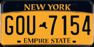 NY license plate GOU7154