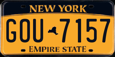NY license plate GOU7157