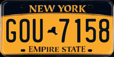NY license plate GOU7158