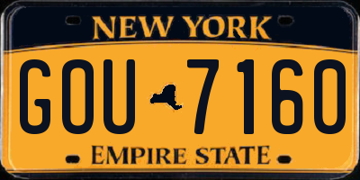 NY license plate GOU7160