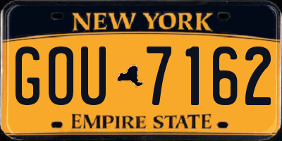 NY license plate GOU7162