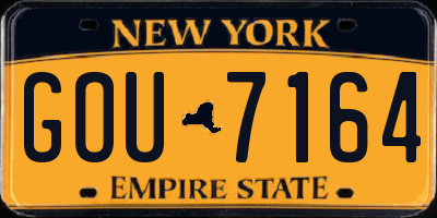 NY license plate GOU7164