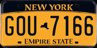 NY license plate GOU7166