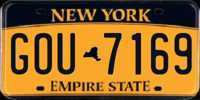 NY license plate GOU7169
