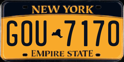NY license plate GOU7170