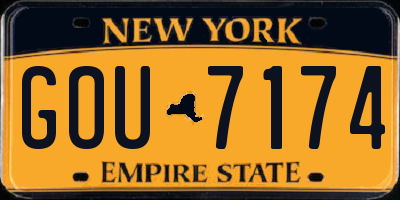 NY license plate GOU7174