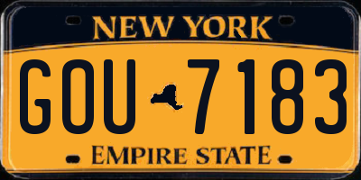 NY license plate GOU7183