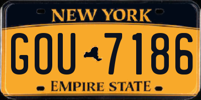 NY license plate GOU7186
