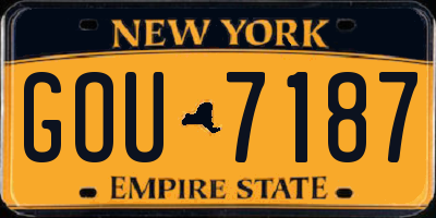 NY license plate GOU7187