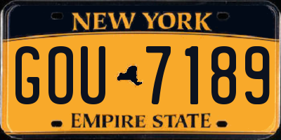 NY license plate GOU7189