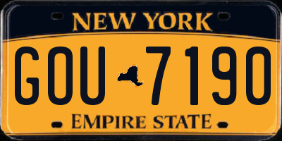 NY license plate GOU7190