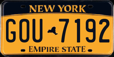 NY license plate GOU7192