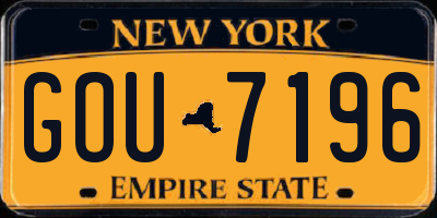 NY license plate GOU7196