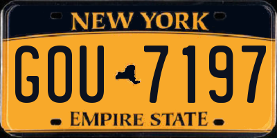 NY license plate GOU7197