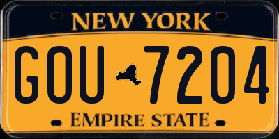 NY license plate GOU7204