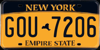 NY license plate GOU7206