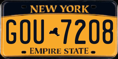 NY license plate GOU7208