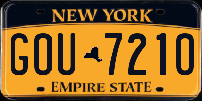 NY license plate GOU7210