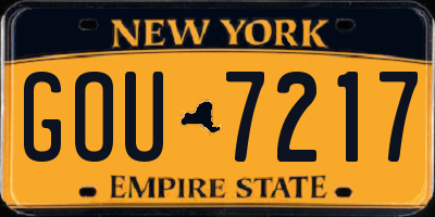 NY license plate GOU7217