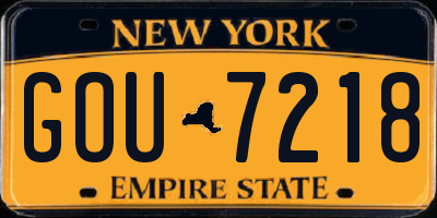 NY license plate GOU7218
