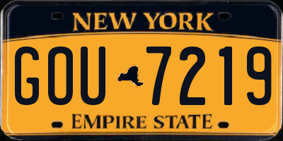 NY license plate GOU7219