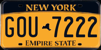 NY license plate GOU7222