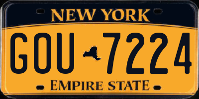NY license plate GOU7224