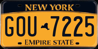NY license plate GOU7225