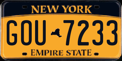 NY license plate GOU7233