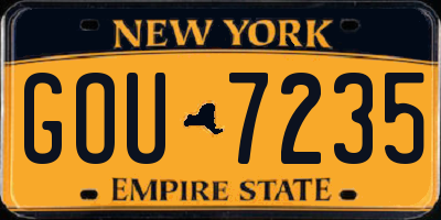 NY license plate GOU7235