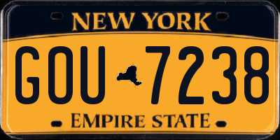 NY license plate GOU7238
