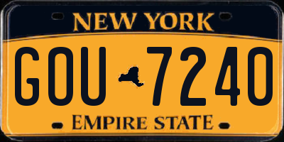 NY license plate GOU7240