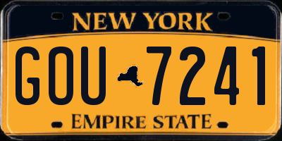 NY license plate GOU7241