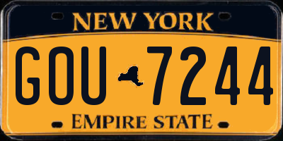 NY license plate GOU7244