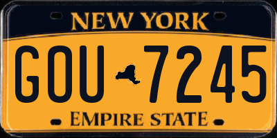 NY license plate GOU7245
