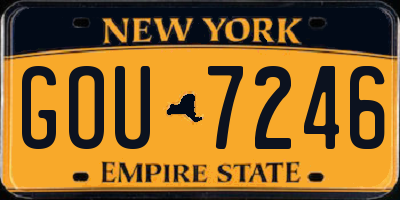 NY license plate GOU7246