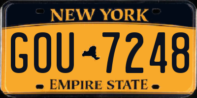 NY license plate GOU7248