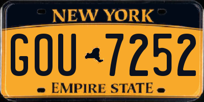 NY license plate GOU7252