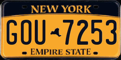 NY license plate GOU7253