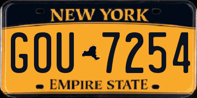 NY license plate GOU7254