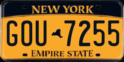 NY license plate GOU7255