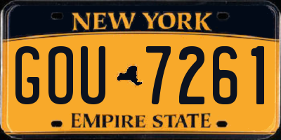 NY license plate GOU7261