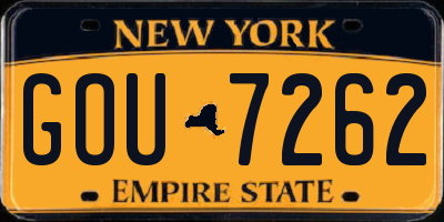 NY license plate GOU7262
