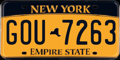 NY license plate GOU7263